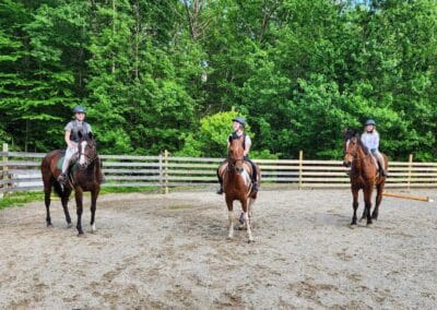 3 young girls on horses